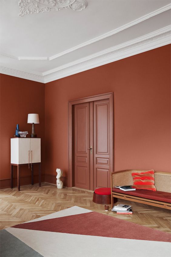 Terracotta Walls with Eclectic Decor