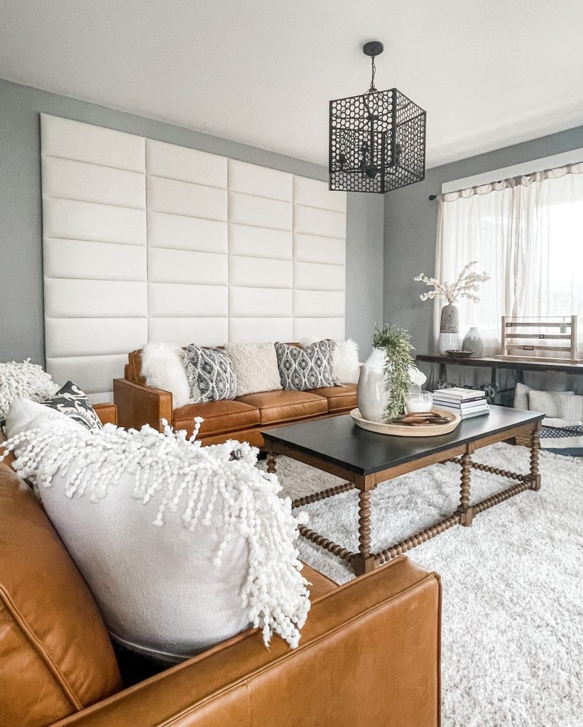 Black Chevron Paneled Accent Wall