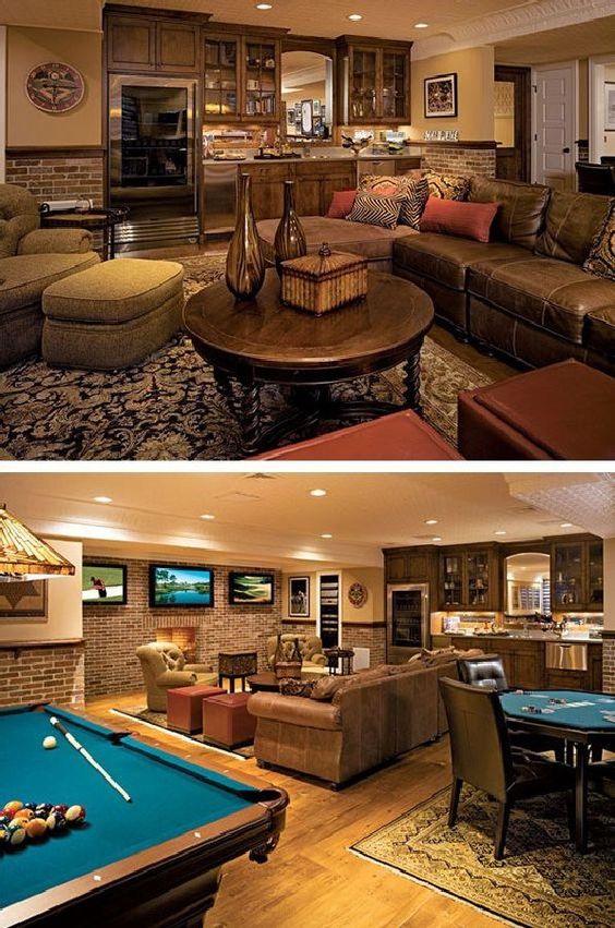 Classic Sports-Themed Entertainment Room