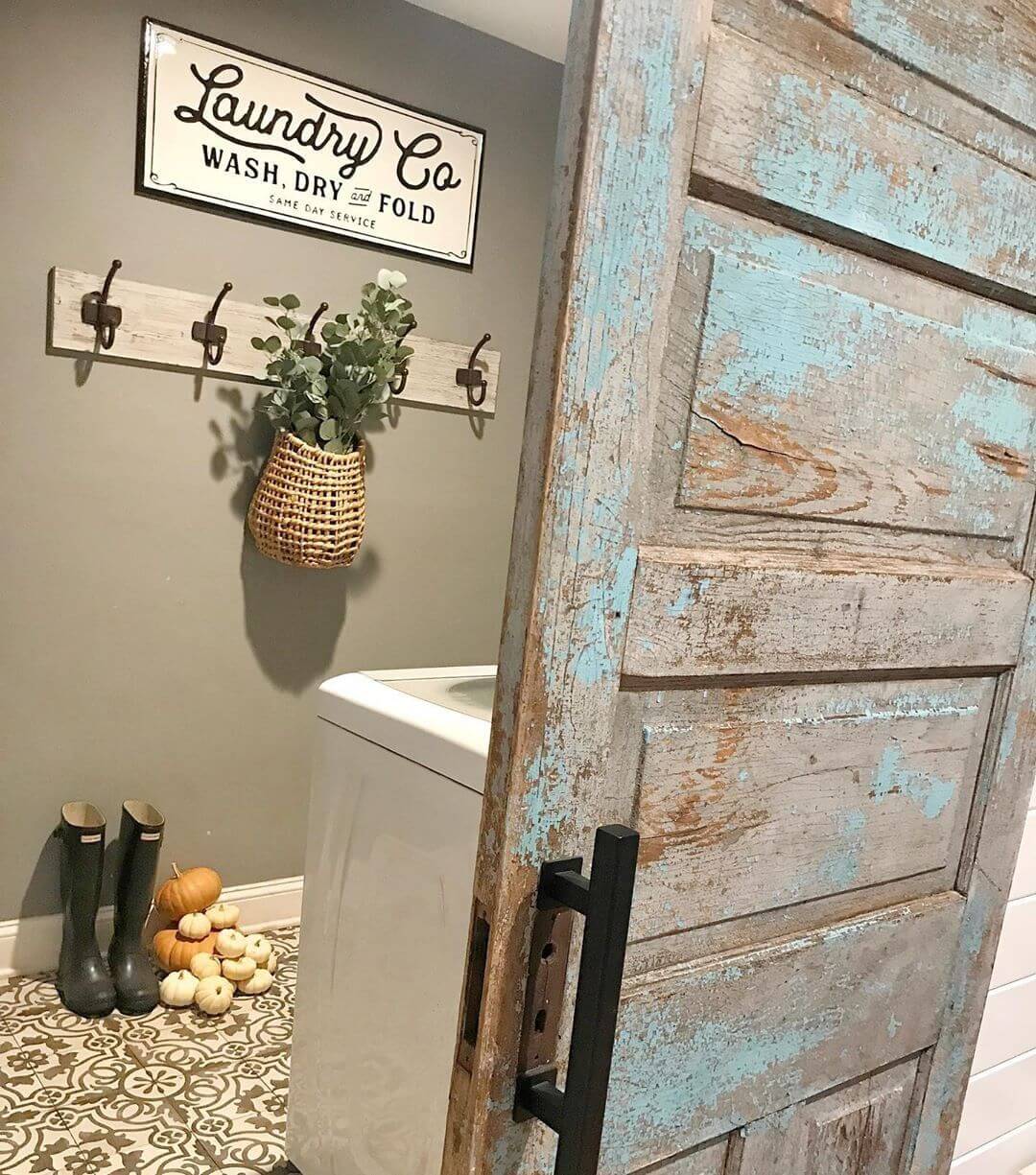 Classic Barn Door with Chevron Pattern
