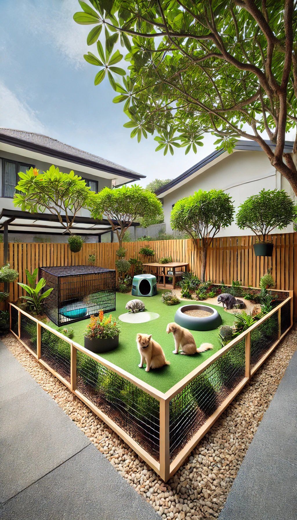 Cozy Backyard with Vibrant Pops of Color