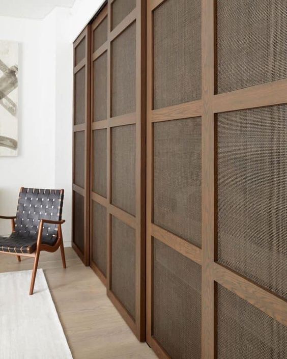 Rattan-Infused Barn Door