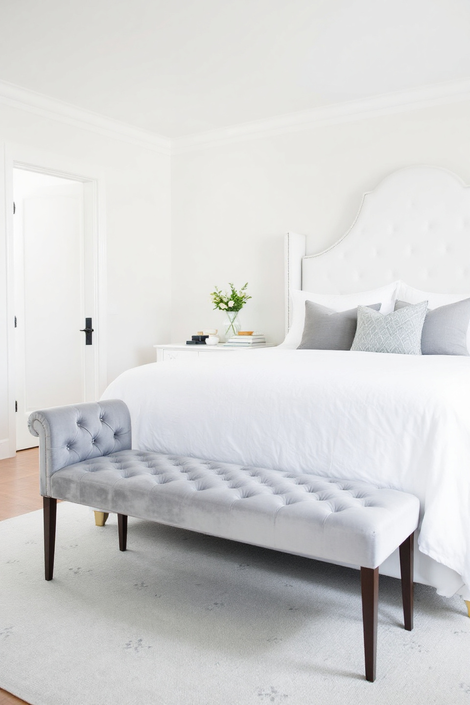 Velvet Black Headboard with Luxe Bedding
