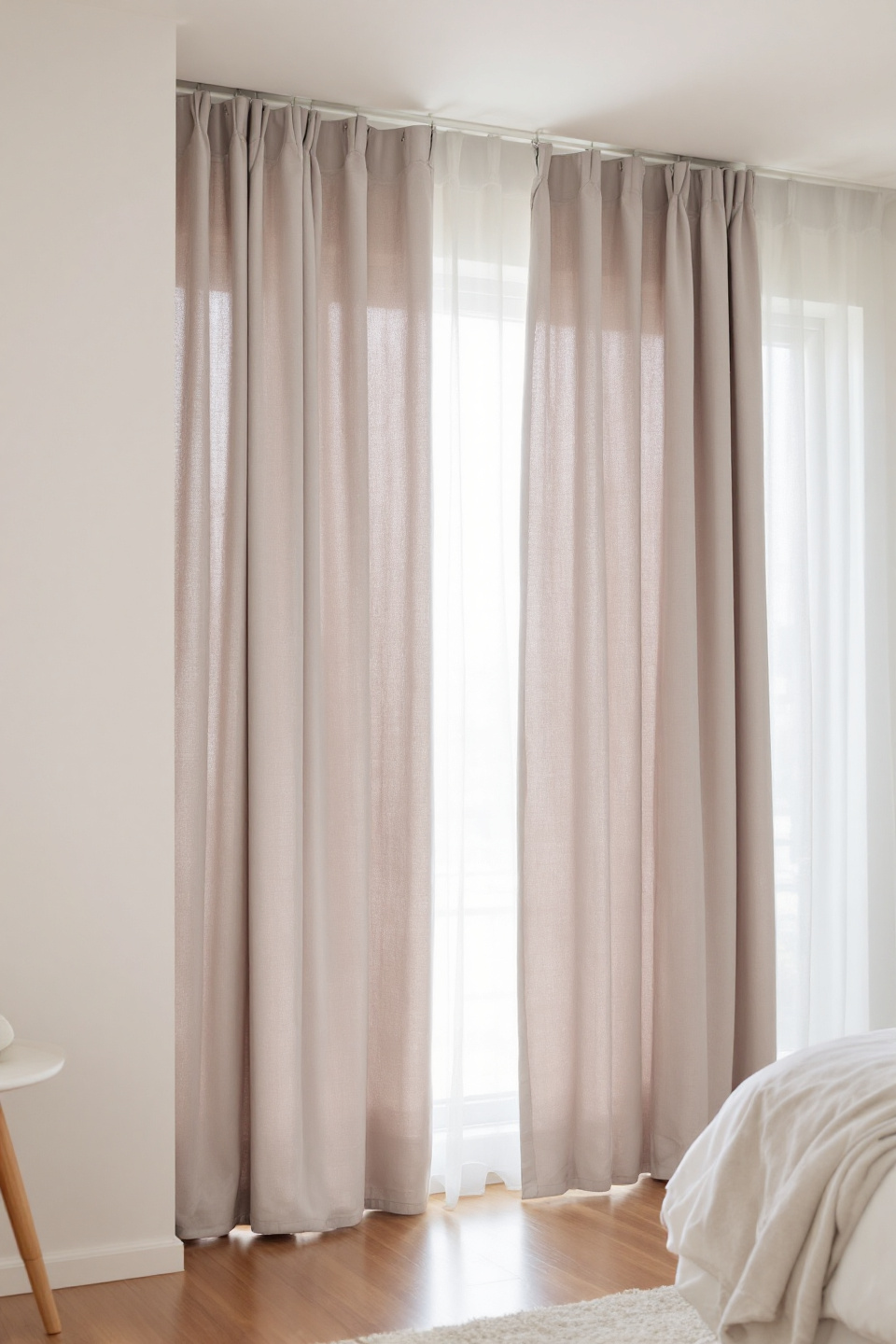 Woven Cane Headboard in Coastal Bedroom
