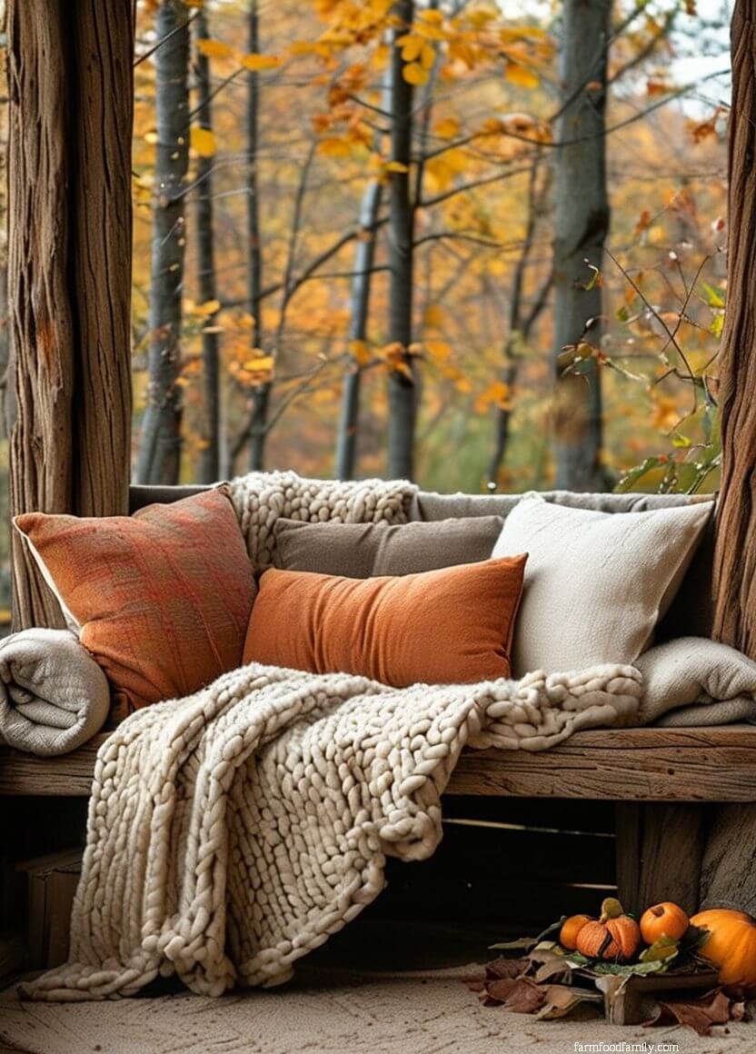 Cozy Autumn Balcony with Warm Touches