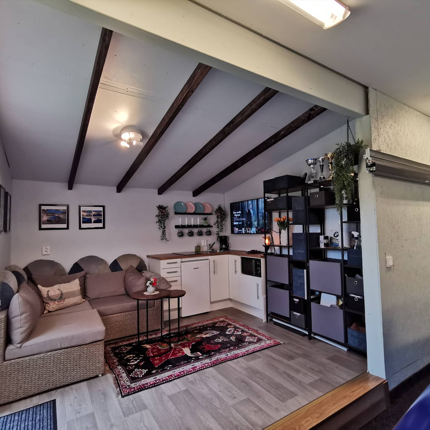 Garage Entertainment Hub with Industrial Edge