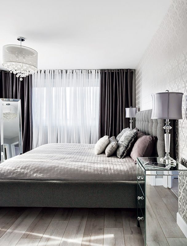 Modern Bedroom with Statement Black Curtains