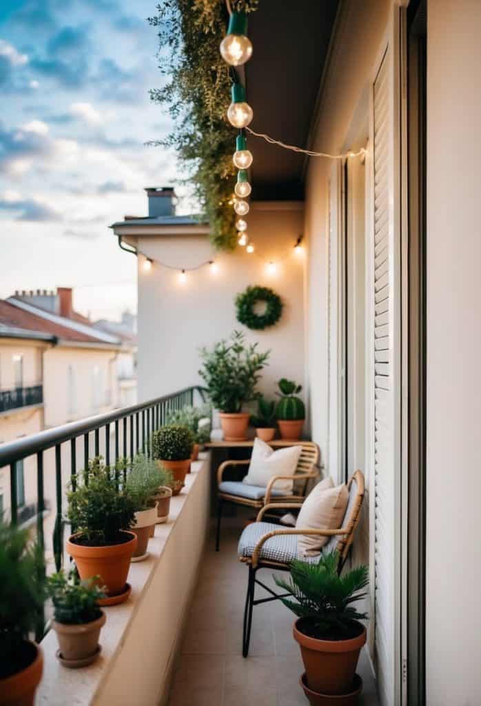 Luxurious Balcony with Gray Tones and Minimalist Accents