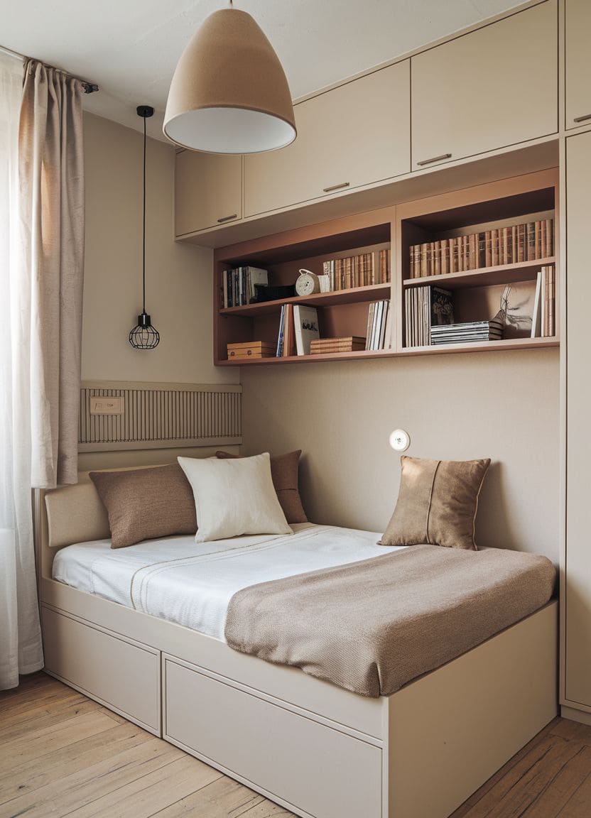 Scandinavian Storage Unit with Light Wood and Open Shelving