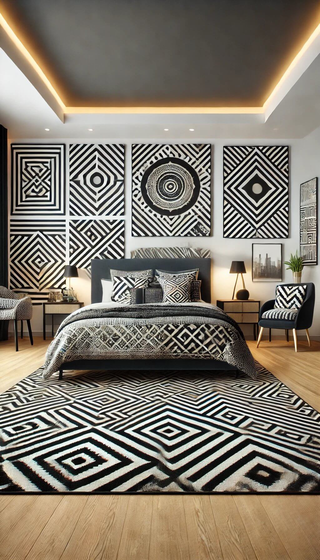 Elegant Tufted Gray Headboard with Contemporary Decor