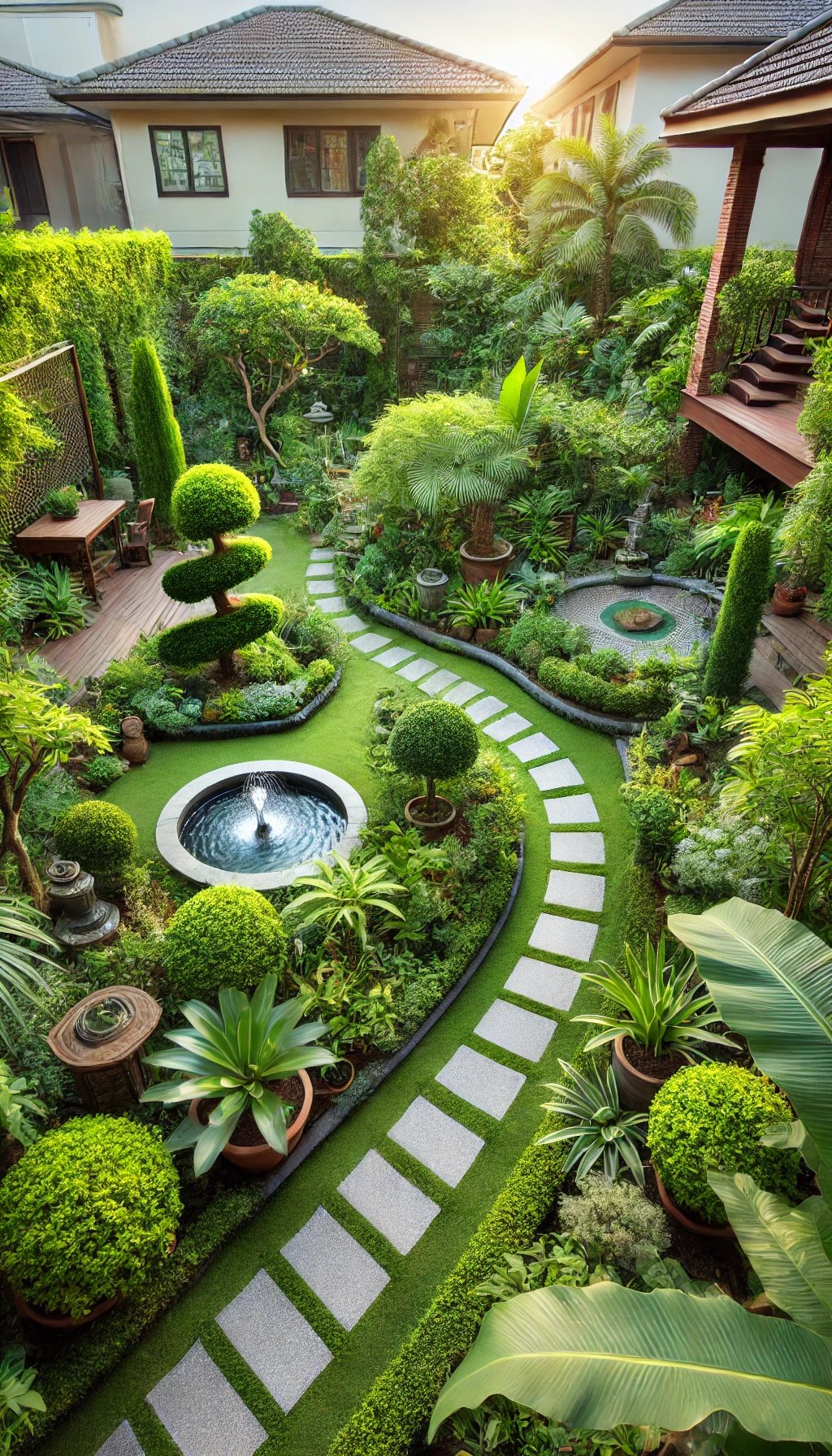 Double-Layered Backyard with Spaces