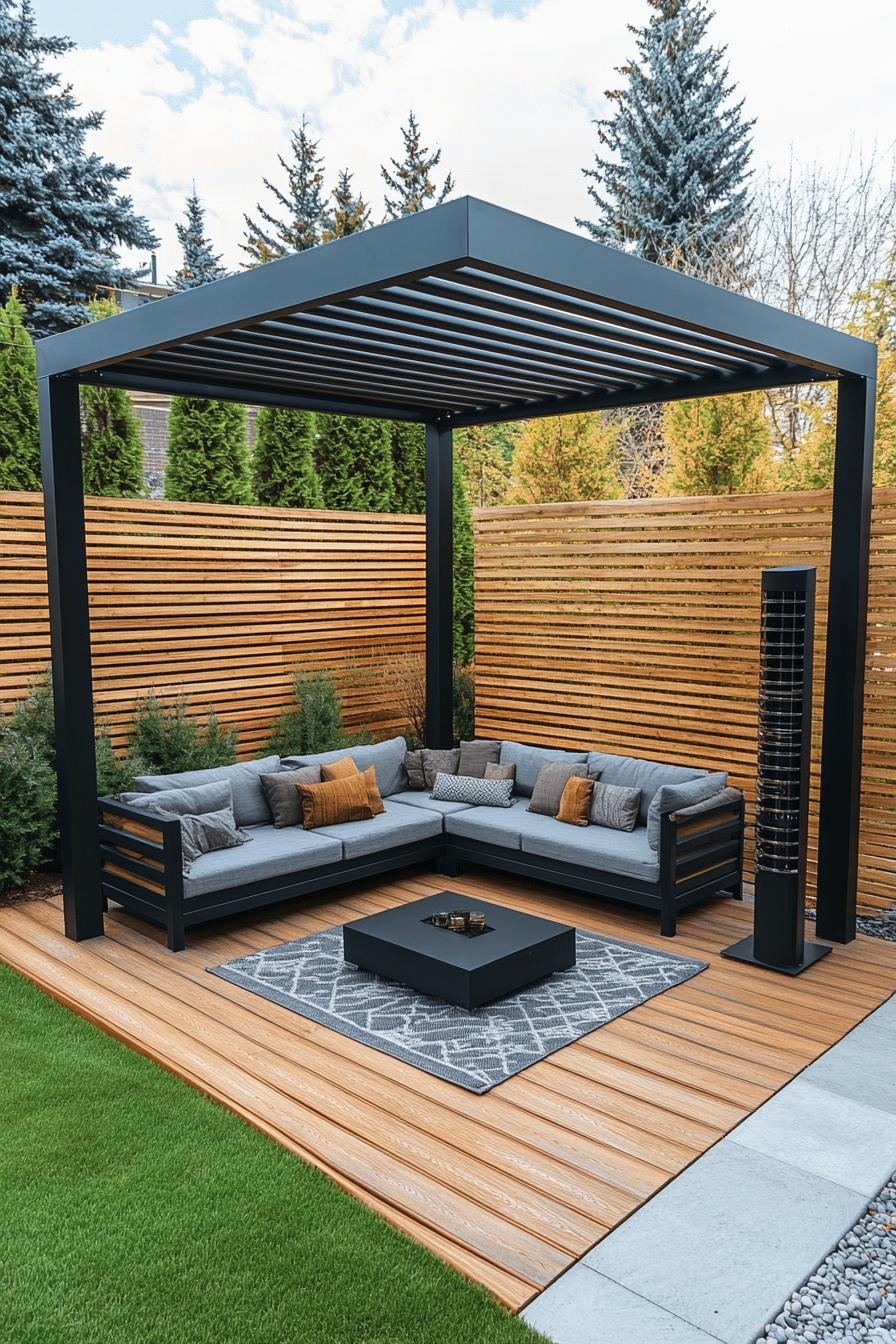 Steel and Wood Modern Gazebo