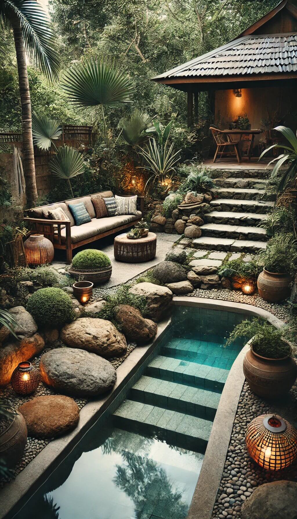 Compact Semi-Inground Pool Design