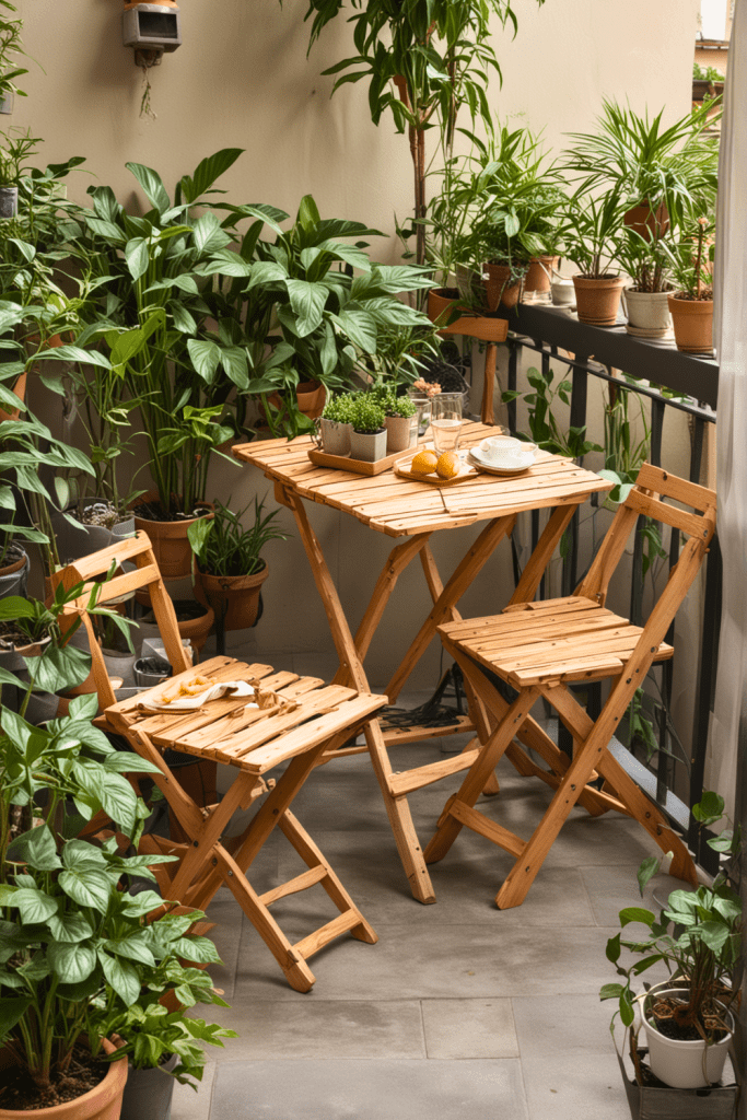 Rustic Balcony with Layered Textures