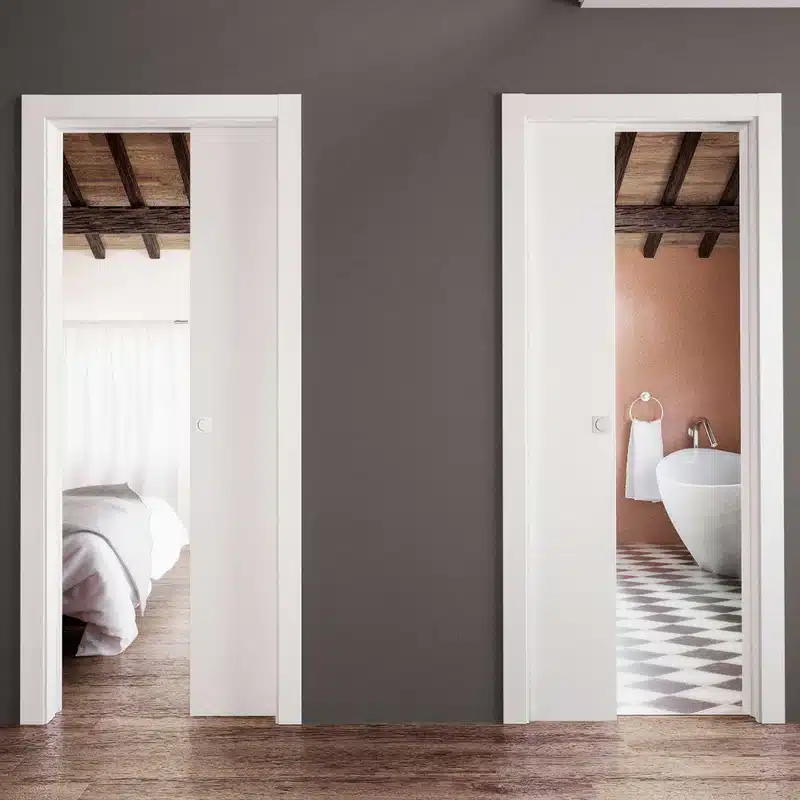 Minimalist Sliding Door with Hidden Storage