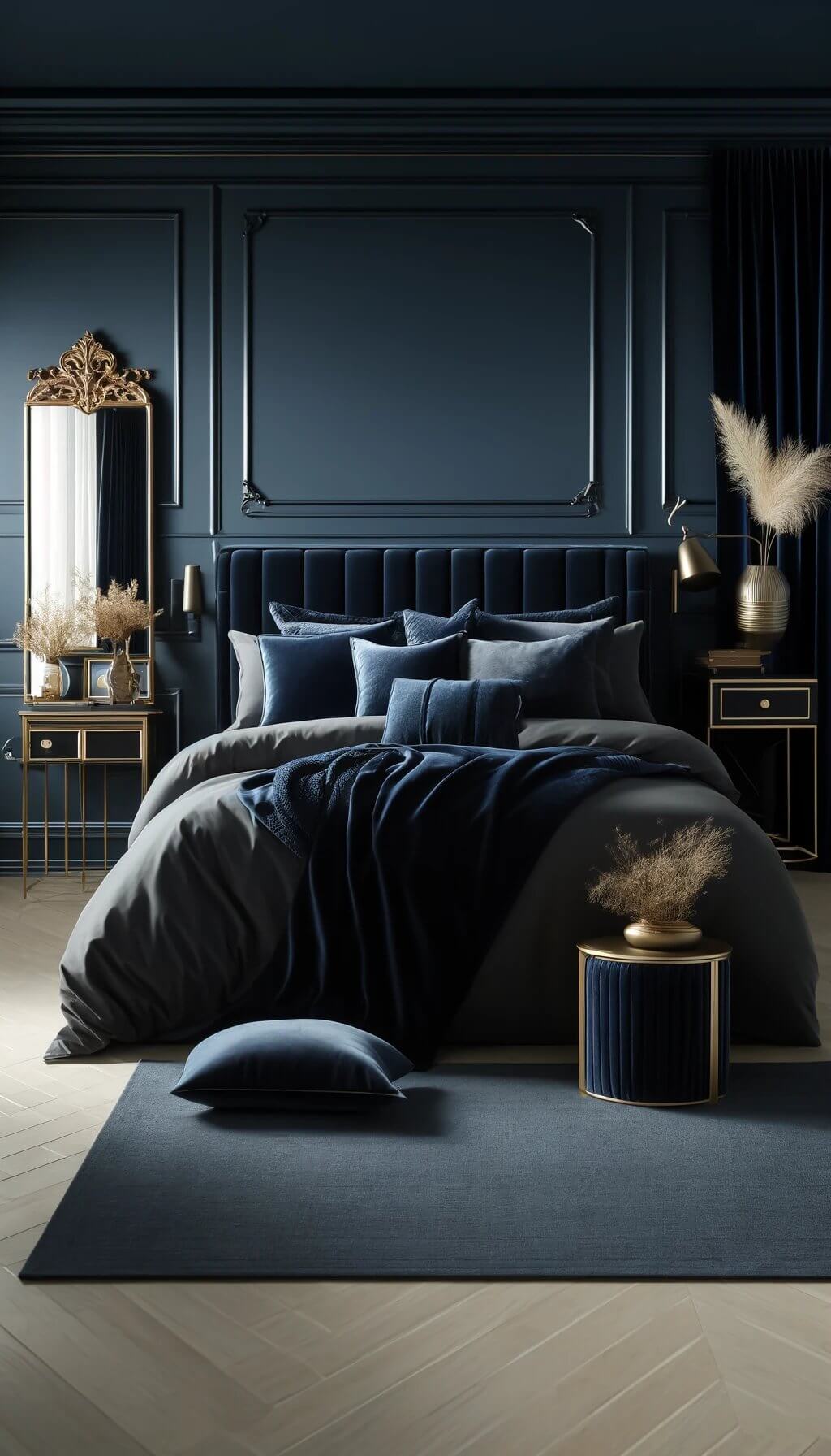 Soft Textures in Blue and Neutral Bedroom