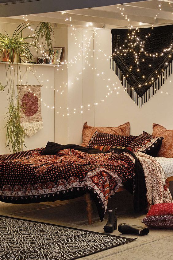 Cozy Neutral Bedroom with Soft, Layered Lighting