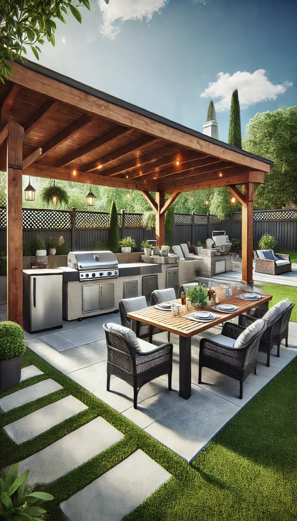 Multi-Level Backyard with Modern Flair