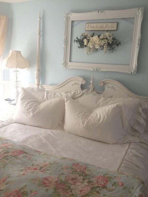 Shabby Chic Bedroom with Vintage-Inspired Bedframe