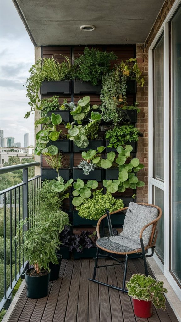 Modern Vertical Garden with Geometric Frames