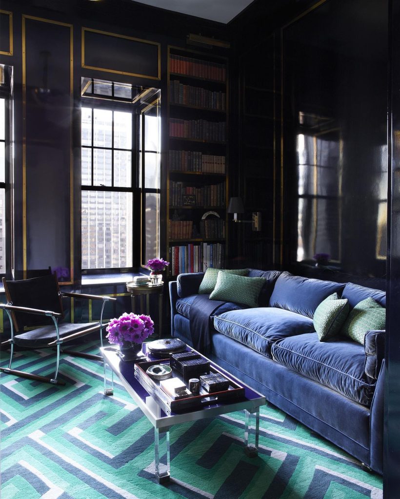 Art Deco Living Room with Gold Highlights and Neutral Palette