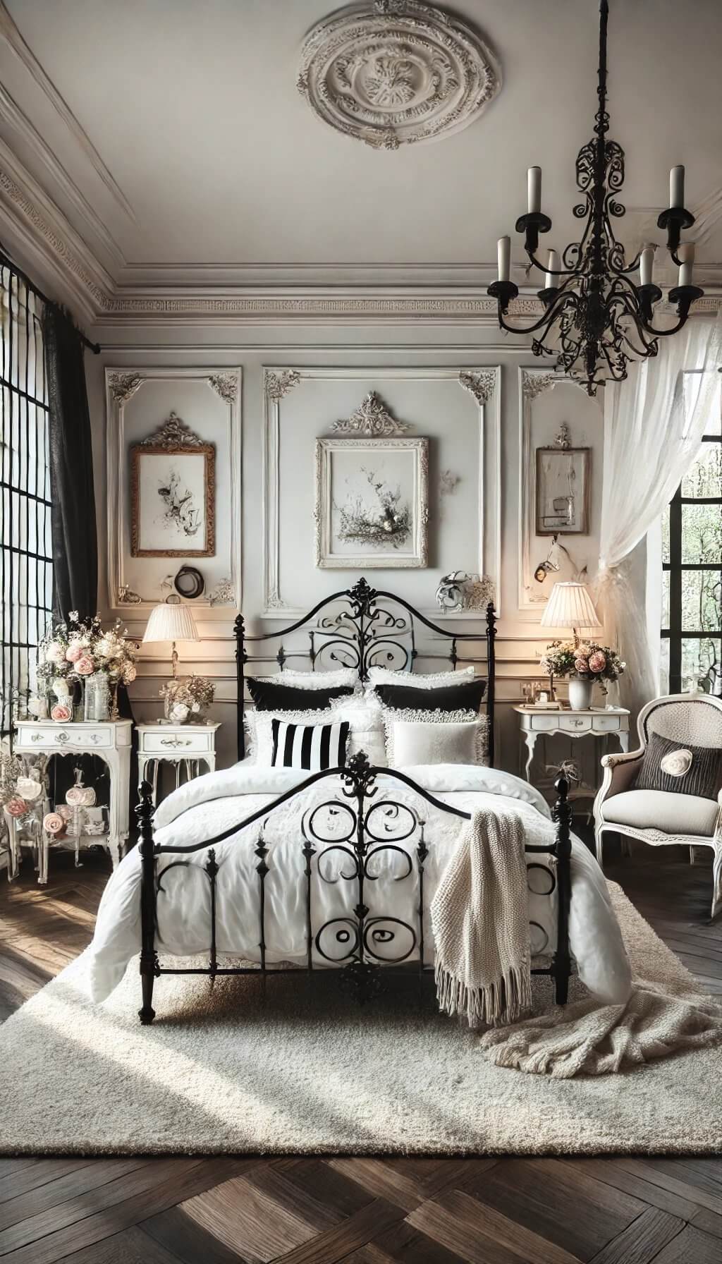 Decorative Panel Headboard in Black
