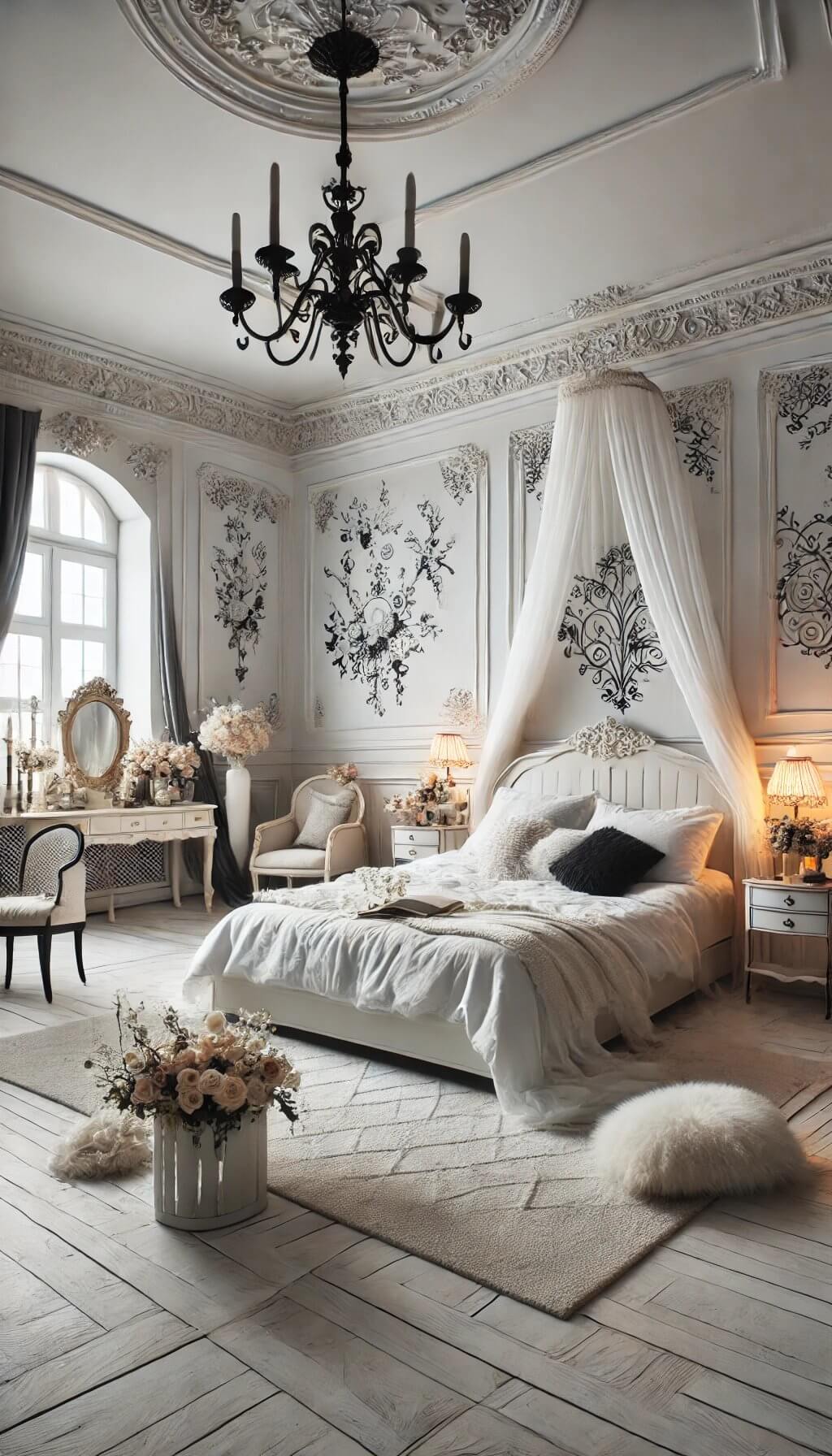 Geometric Monochrome Bedroom Headboard