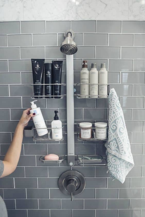 Sleek White Shelving and Natural Touches
