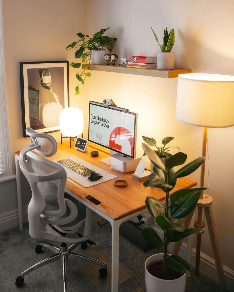 Sunlit Compact Gaming Desk by the Window