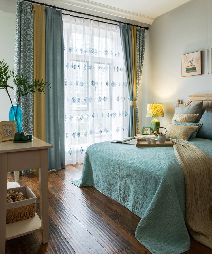 Bedroom with Velvet Drapes for a Luxurious Look