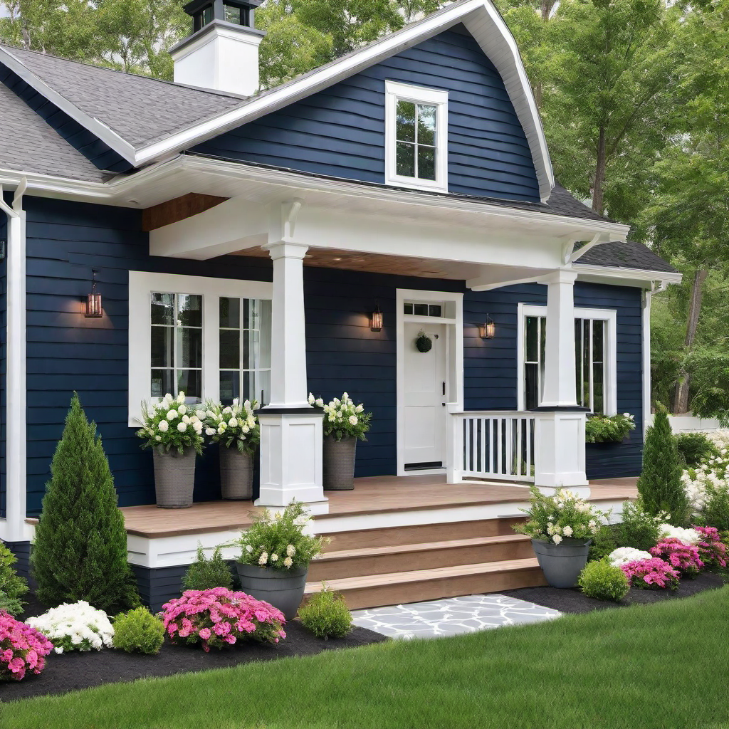 Chic Monochrome Barndominium Exterior with Wooden Deck
