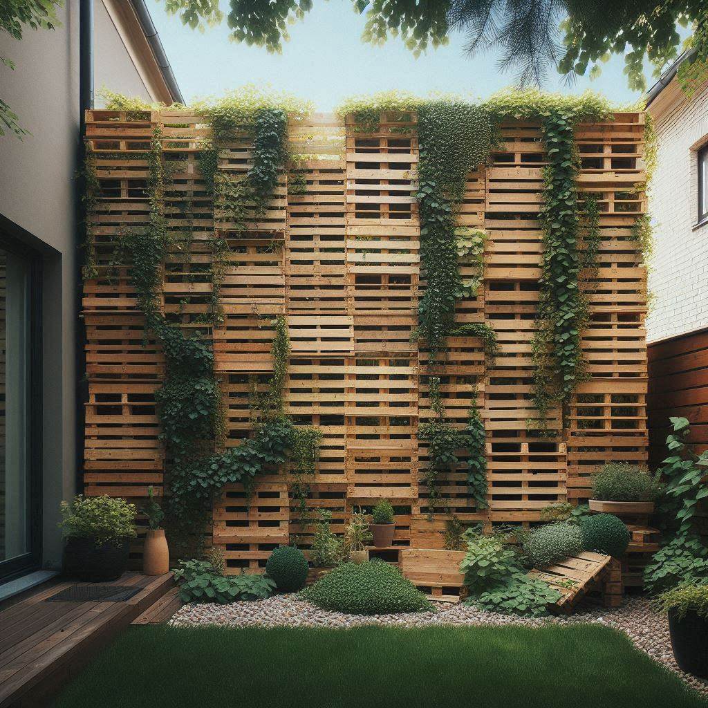 Rustic Wooden Fence with Decorative Inlays