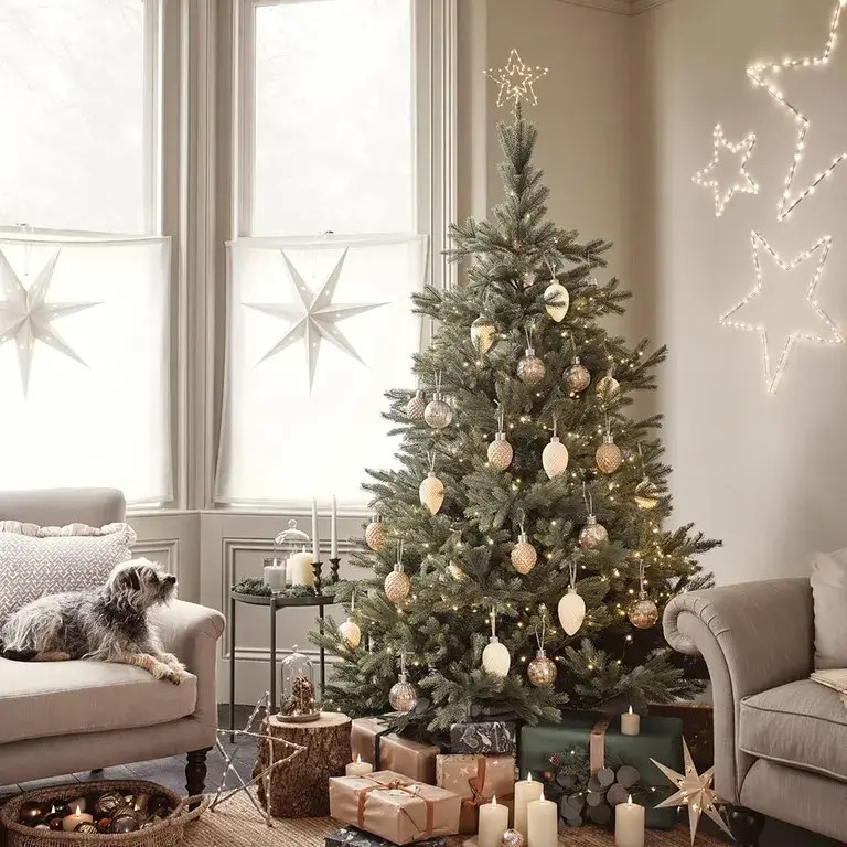 Elegant Mid-Century Christmas Living Room