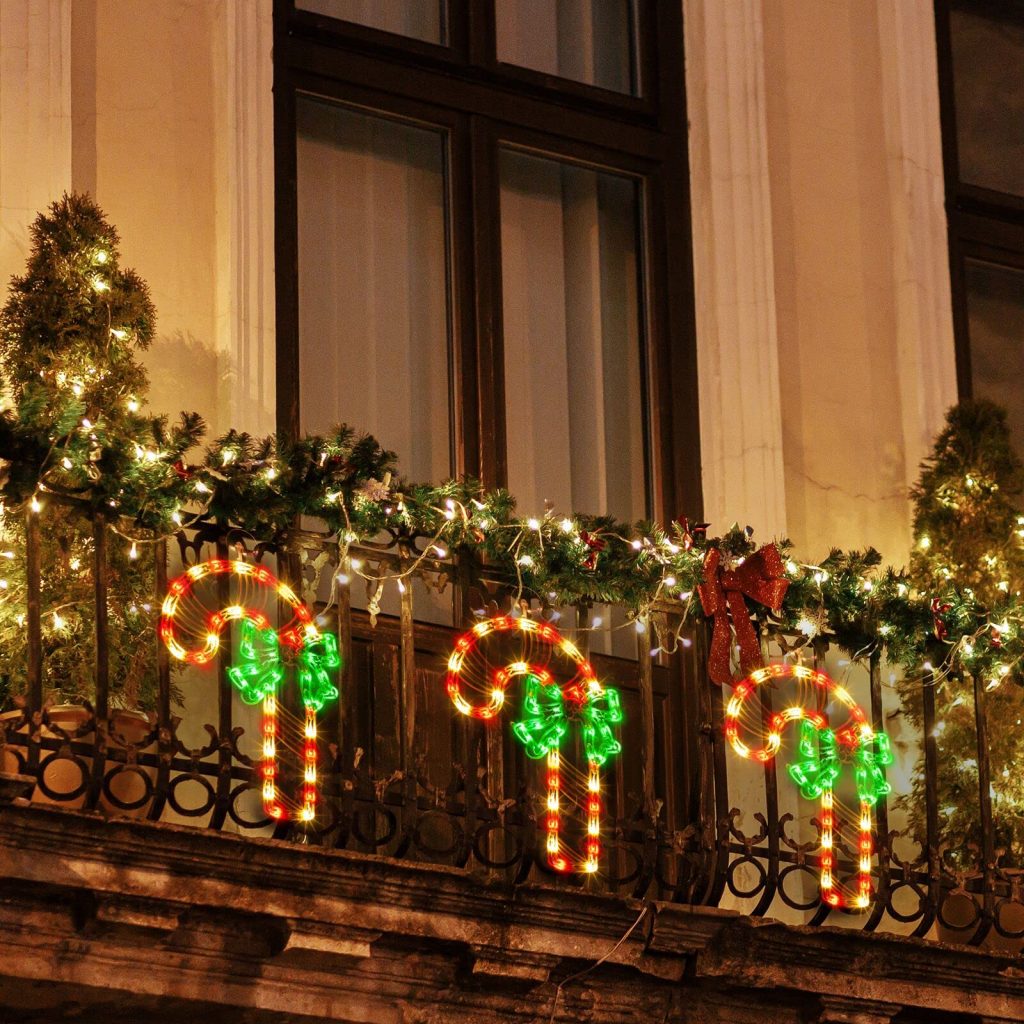Playful Christmas Ornaments for Balcony