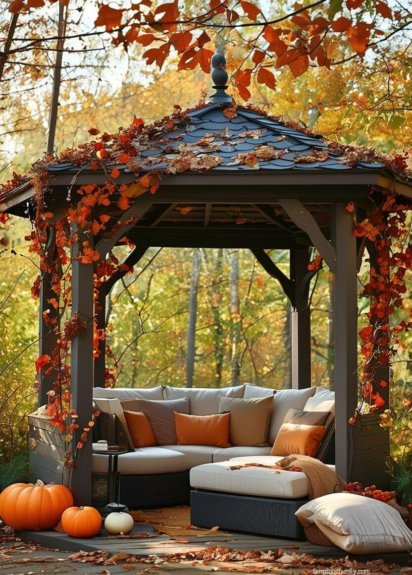 Rustic Fall Balcony with Soft Accents