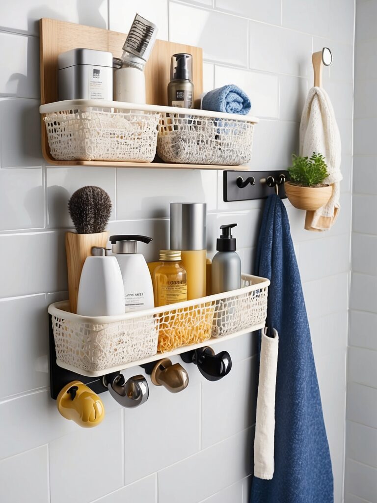 Multi-Use Storage Baskets for Bathroom Closet Organization Ideas