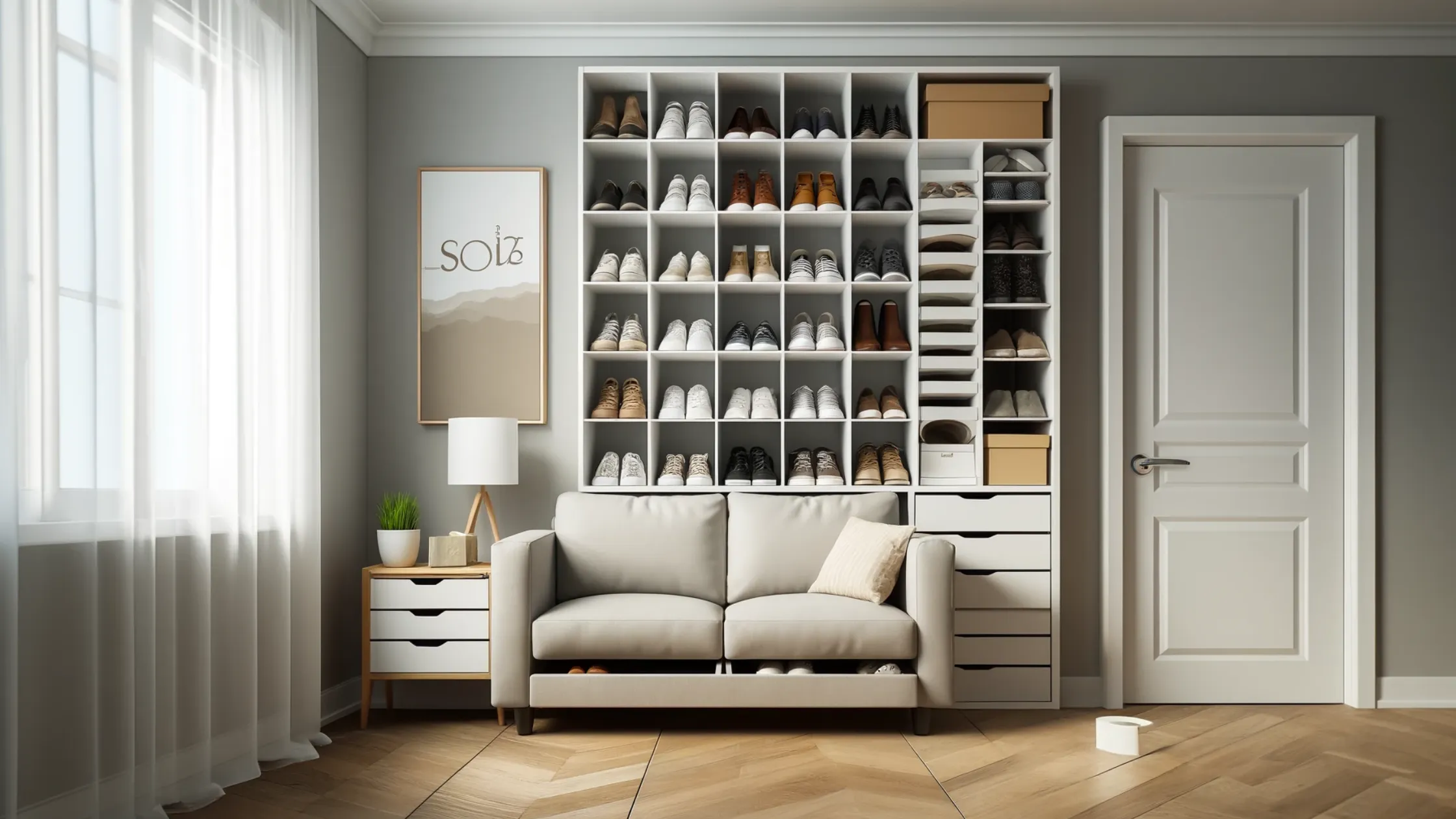 Behind-the-Couch Console Shoe Storage