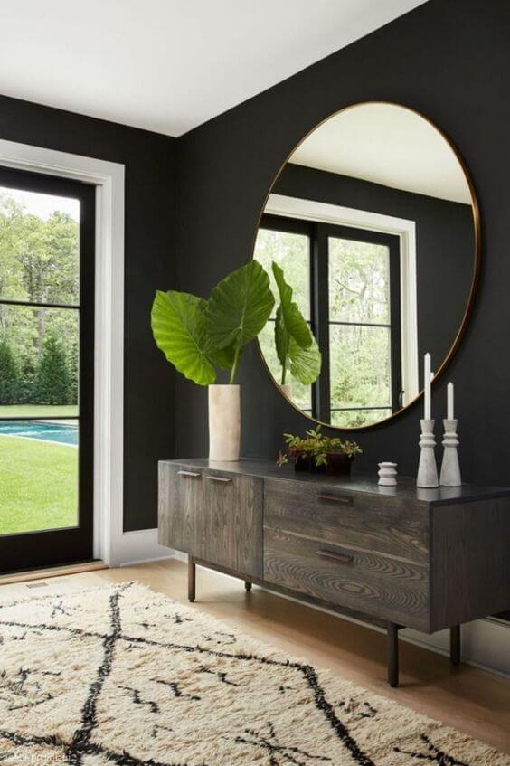Oversized Leaning Mirror with Sleek Frame