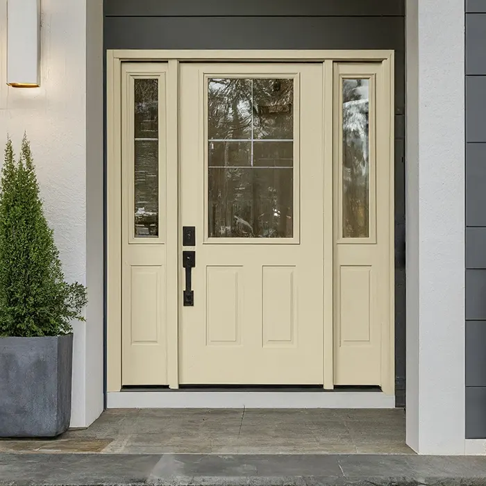 Creamy White Front Door with Subtle Details