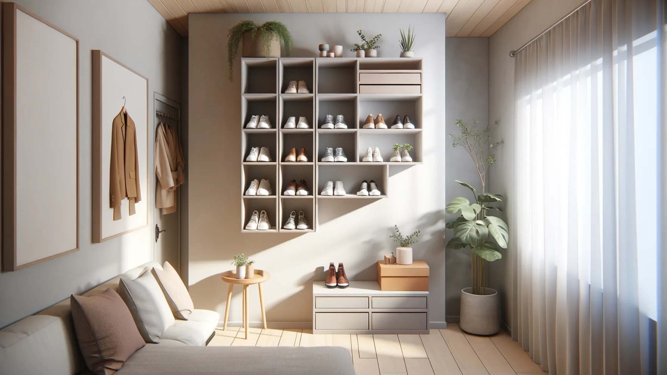 Modern Floating Shoe Shelves