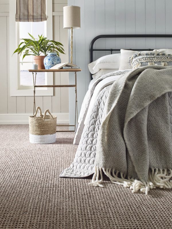 Neutral Bedroom with Plush Coastal Carpet