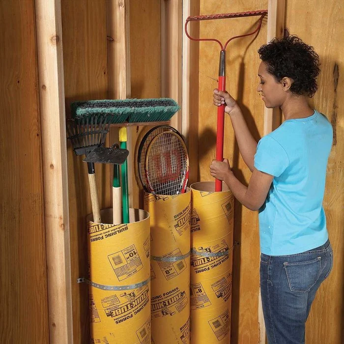 Garage Storage Tubes for Vertical Efficiency