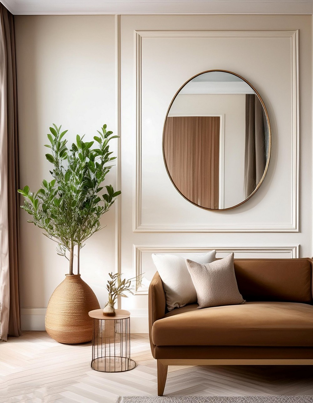 Sophisticated Reflection – Statement Mirror Accent Wall