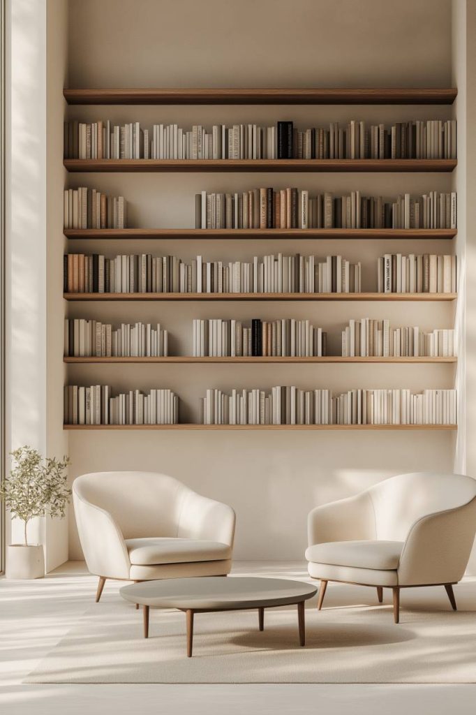 Luxury Attic Library with a Statement Armchair