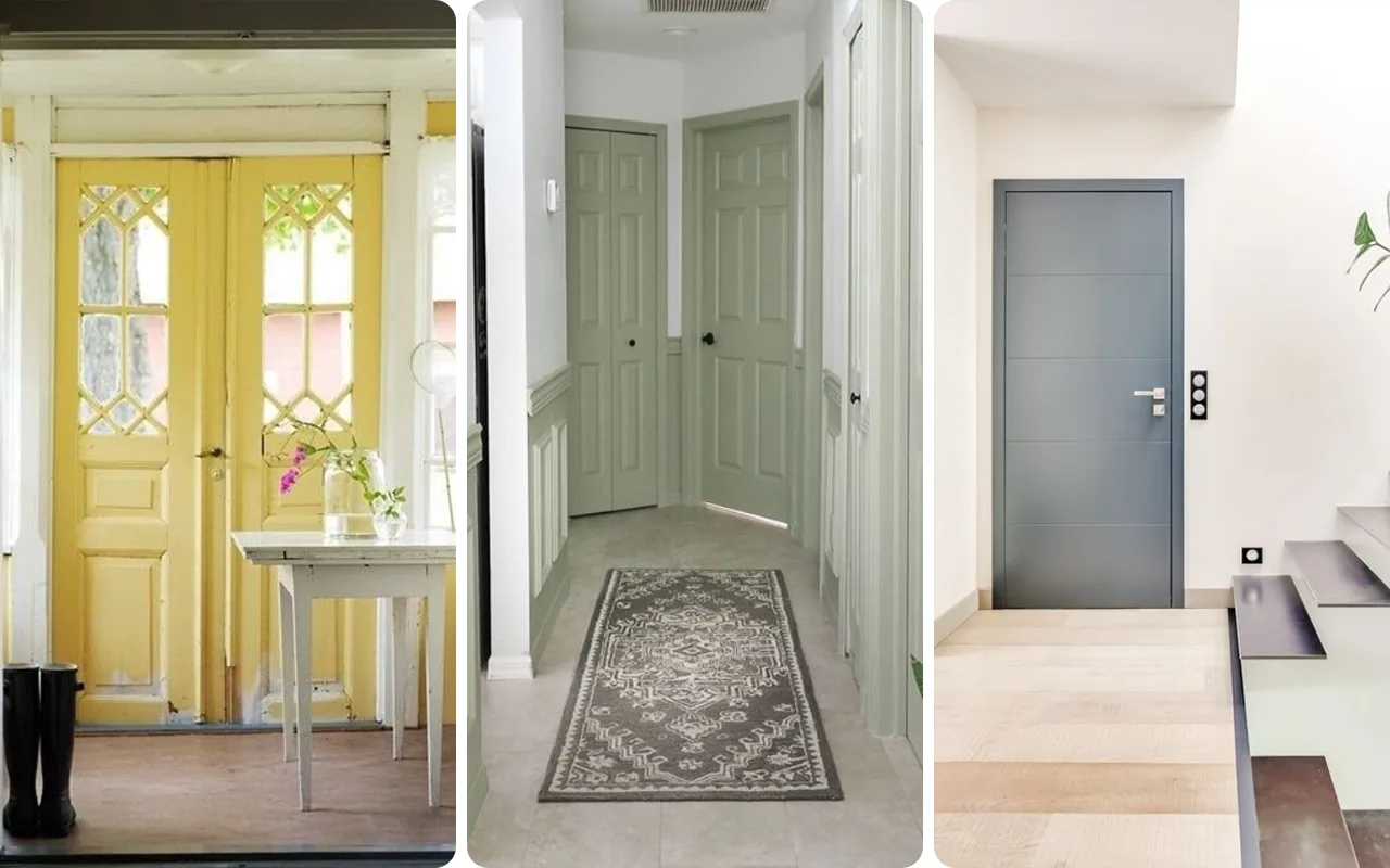 Teal Interior Door with Golden Accents