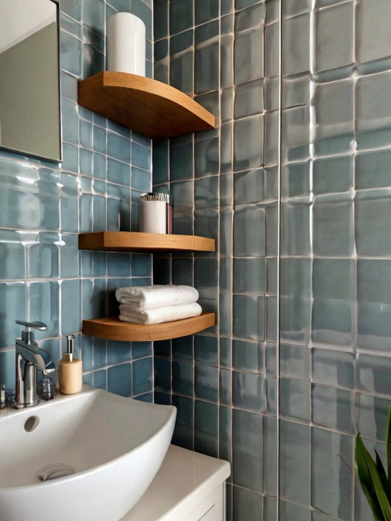 Compact Corner Shelving for Bathroom Closet Organization Ideas