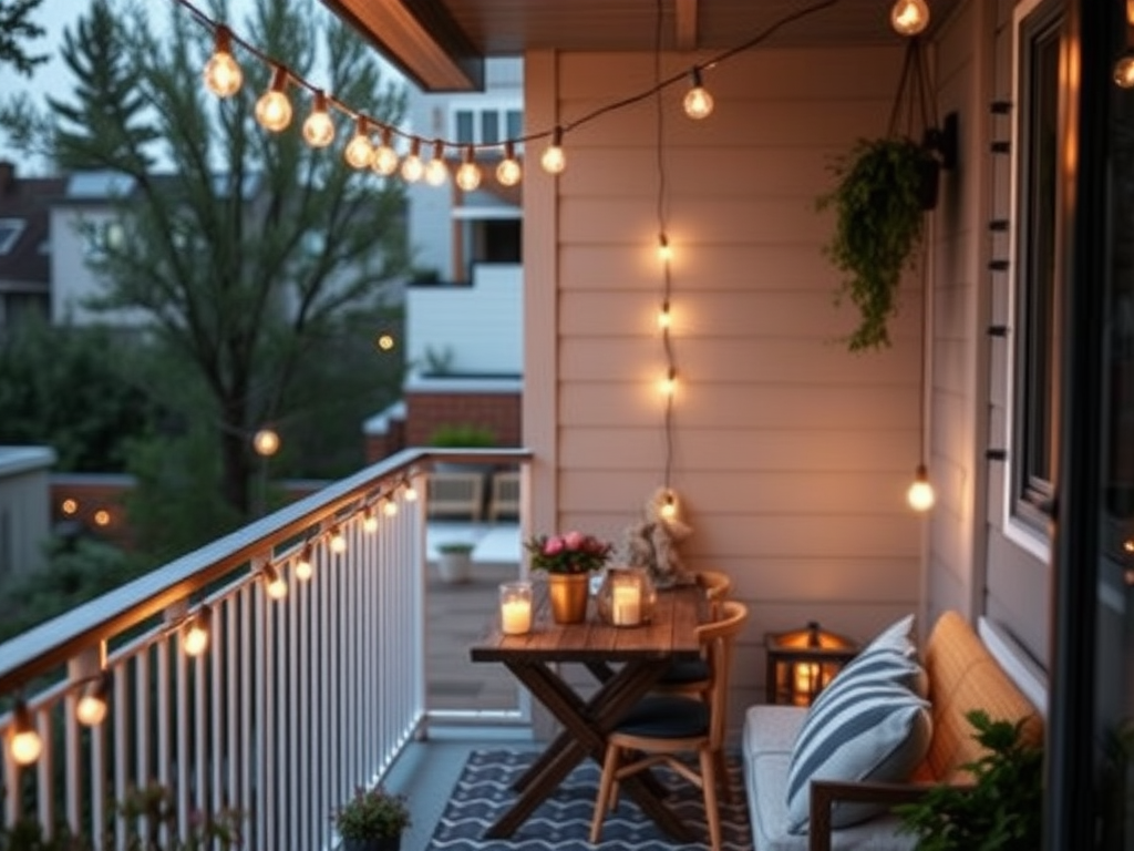 Bright Balcony with Yellow Accents and Woven Details