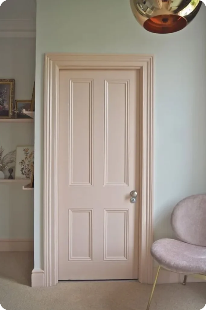 Pale Pink Interior Door with Contemporary Décor