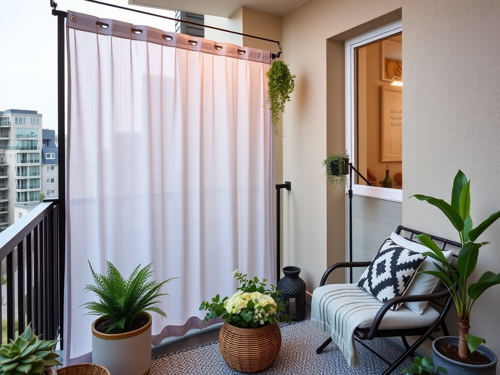 Vibrant Balcony with Artistic Bohemian Textures