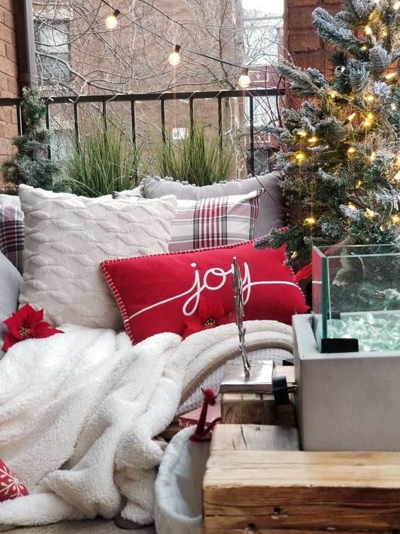 Relaxed and Refined Christmas Balcony